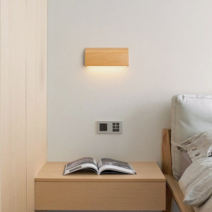Japanese Aluminum Rectangular Shade LED Wall Sconce Lamp