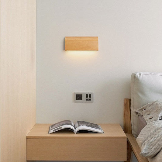 Japanese Aluminum Rectangular Shade LED Wall Sconce Lamp