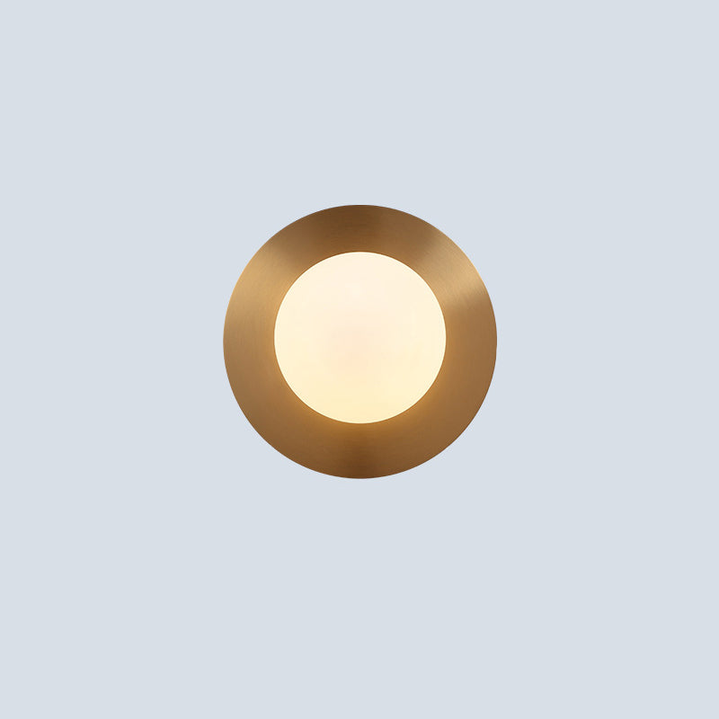 Minimalist Round Orb Iron Glass 1-Light Wall Sconce Lamp