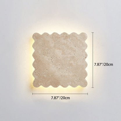 Japanese Travertine Corrugated Square LED Wall Sconce Lamp