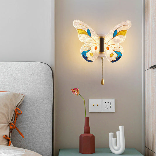 Butterfly Colored Acrylic Wing Iron LED Wall Sconce Lamp