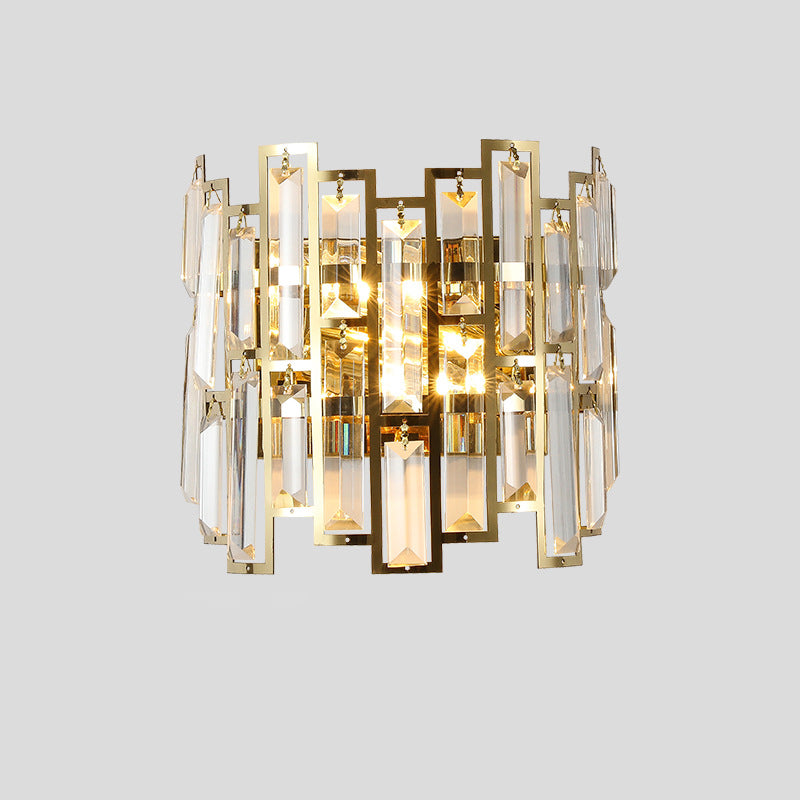 Stainless Multiple Rectangular 1/2 Light Wall Sconce Lamp