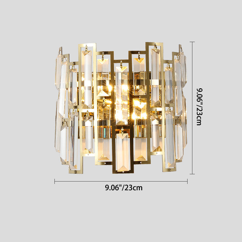 Stainless Multiple Rectangular 1/2 Light Wall Sconce Lamp