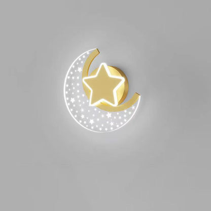 Simplicity Aluminum Acrylic Moon Star LED Wall Sconce Lamp