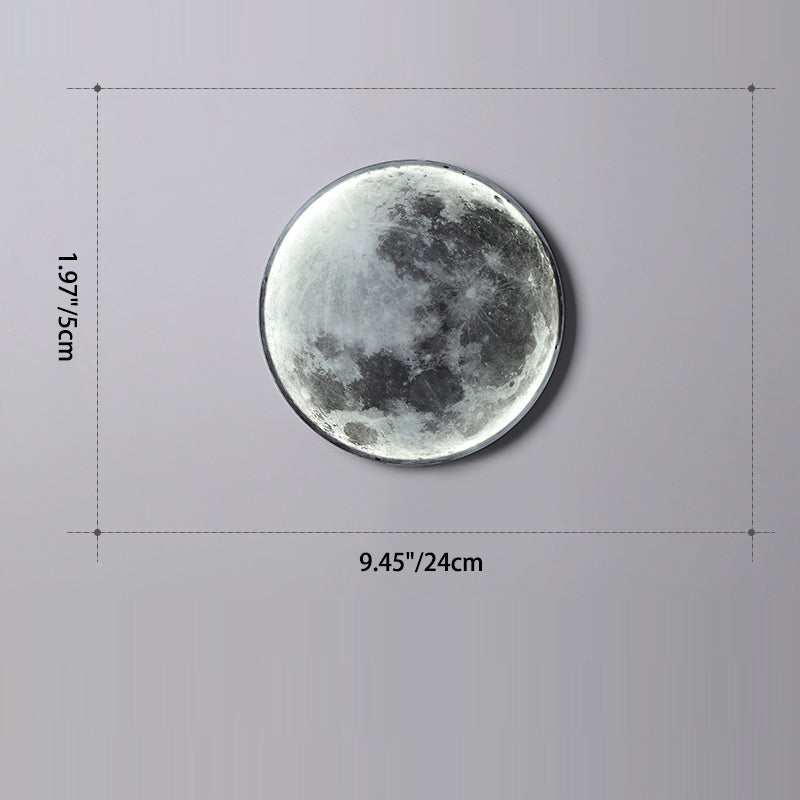 Creative Round Moon Aluminum Acrylic LED Wall Sconce Lamp