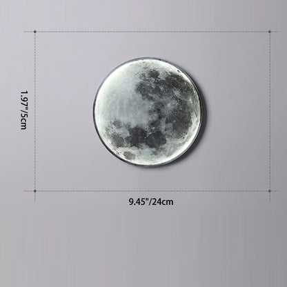 Creative Round Moon Aluminum Acrylic LED Wall Sconce Lamp