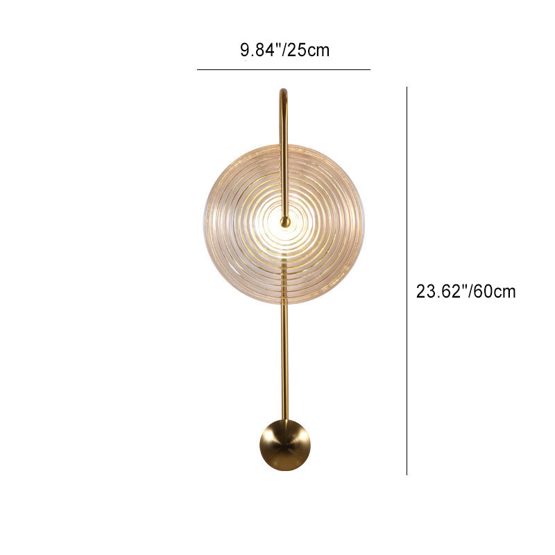 Nordic Round Ripple Iron Glass LED Wall Sconce Lamp