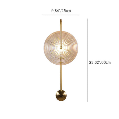 Nordic Round Ripple Iron Glass LED Wall Sconce Lamp