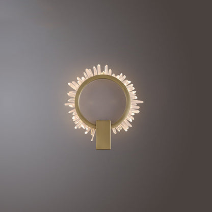 Stainless Crystal Sunflower Design LED Wall Sconce Lamp