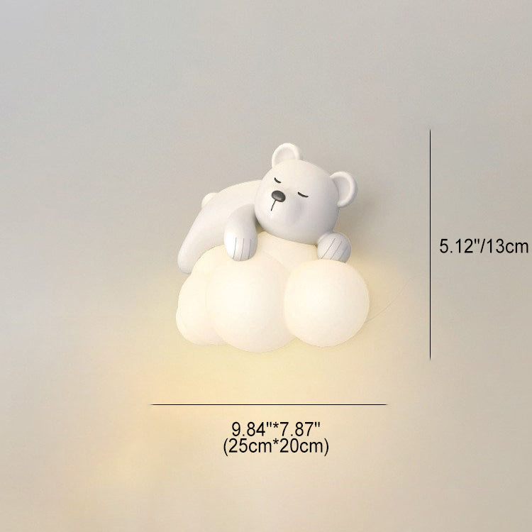Nordic Kids Resin PE Bear Rabbit LED Wall Sconce Lamp