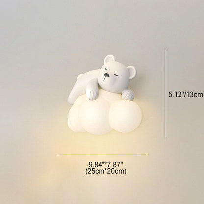 Nordic Kids Resin PE Bear Rabbit LED Wall Sconce Lamp