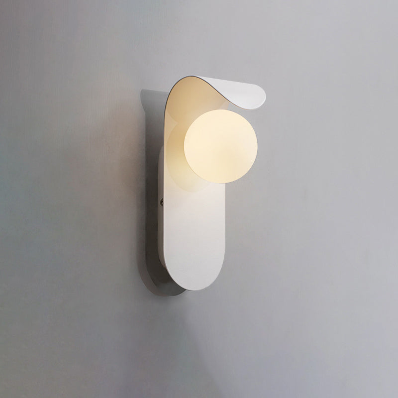 Nordic Curved Oval Orb Hardware 1-Light Wall Sconce Lamp