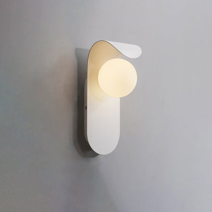 Nordic Curved Oval Orb Hardware 1-Light Wall Sconce Lamp