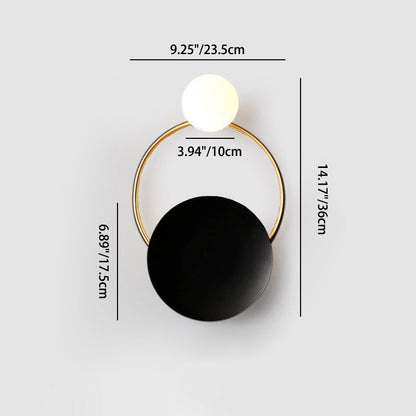 Nordic Iron Glass Round Ball 1-Light Wall Sconce Lamp