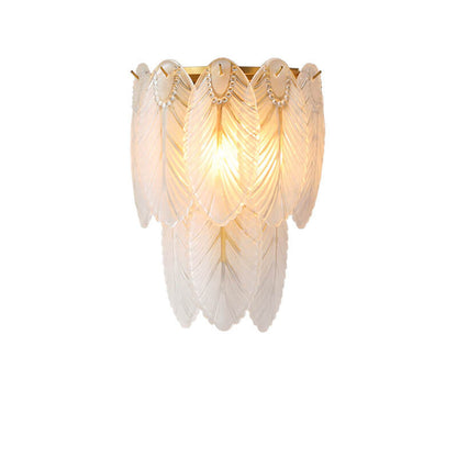 Light Feather Iron Glass 2/3-Light Wall Sconce Lamp