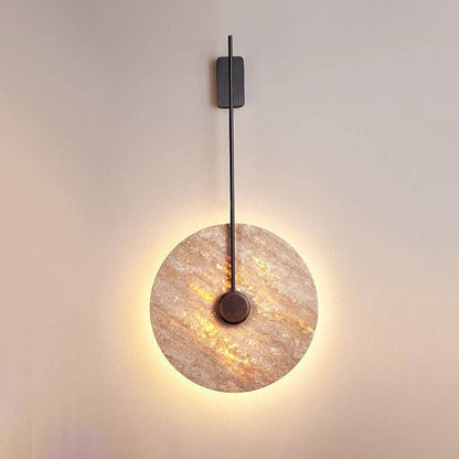 Scandinavian Iron Yellow Travertine LED Wall Sconce Lamp