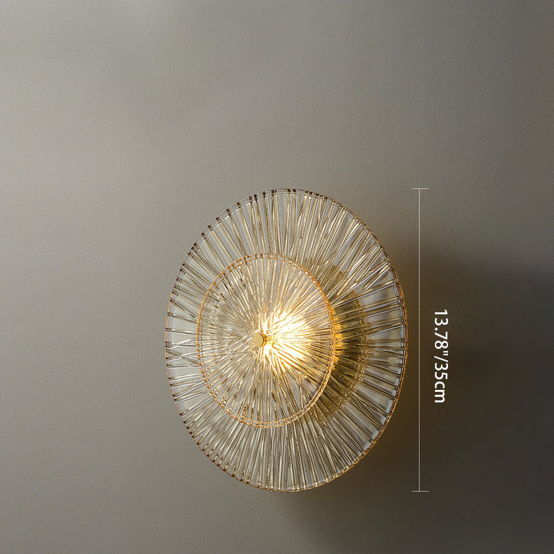 Modern Minimalist Round Glass Copper LED Wall Sconce Lamp