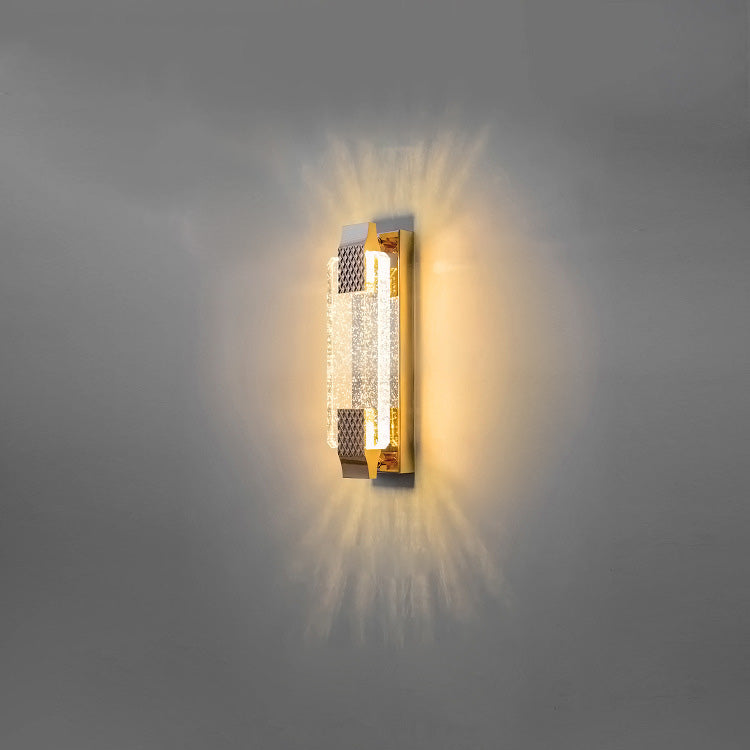Dazzling Crystal Shade Stainless Steel LED Wall Sconce Lamp