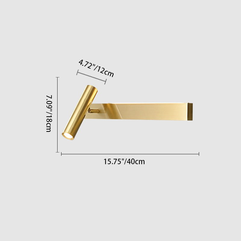 Luxury Rectangle Cylinder Full Copper LED Wall Sconce Lamp