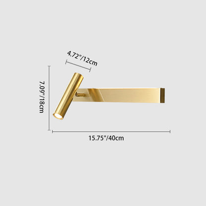 Luxury Rectangle Cylinder Full Copper LED Wall Sconce Lamp