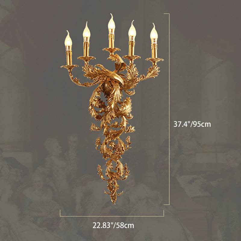 French Lamp Arm Palace Candelabra 5-Light Wall Sconce Lamp