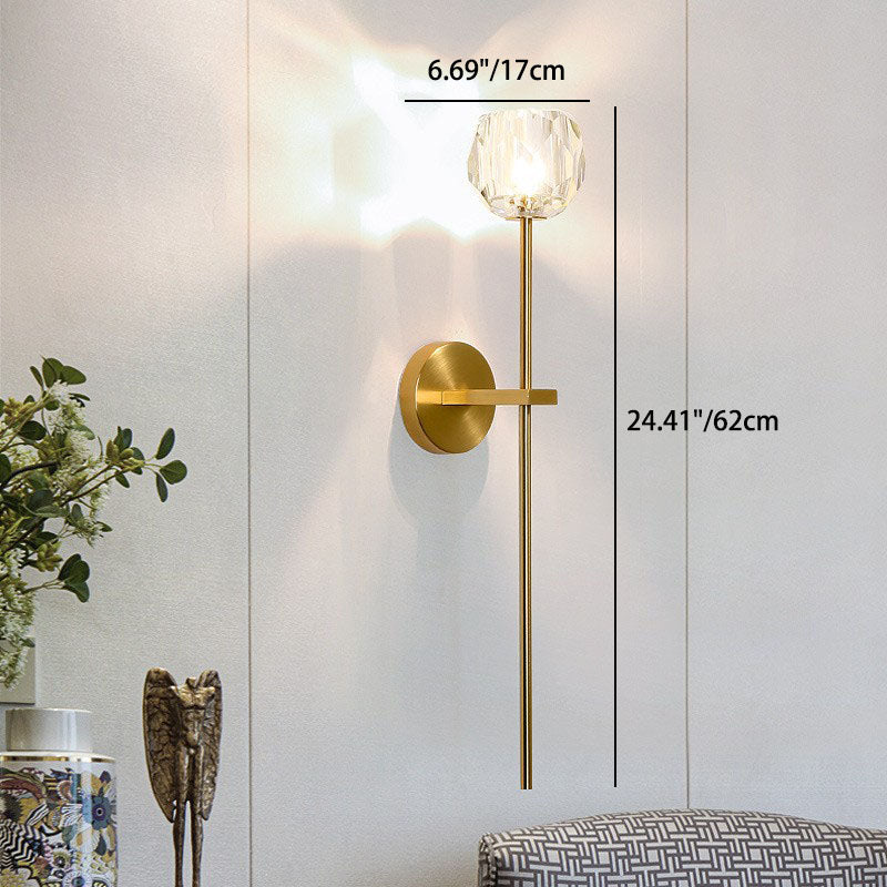 Spherical Strut Iron Crystal 1-Light Wall Sconce Lamp