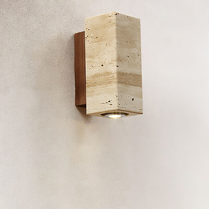 Japanese Rubber Wood 1-Light Spotlight Wall Sconce Lamp