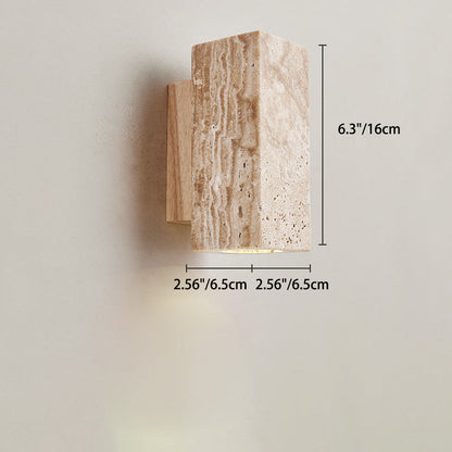 Japanese Wood Cubic Cylinder 1-Light Wall Sconce Lamp