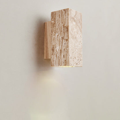 Japanese Wood Cubic Cylinder 1-Light Wall Sconce Lamp