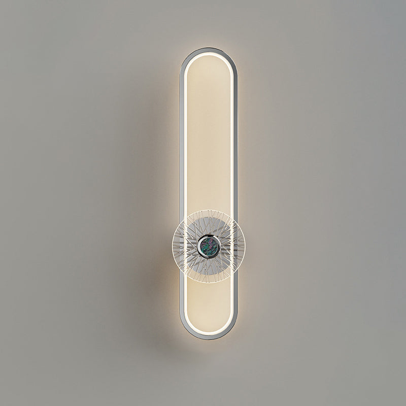 Minimalist Long Oval Hardware Aluminum LED Wall Sconce Lamp