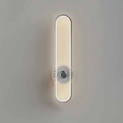 Minimalist Long Oval Hardware Aluminum LED Wall Sconce Lamp