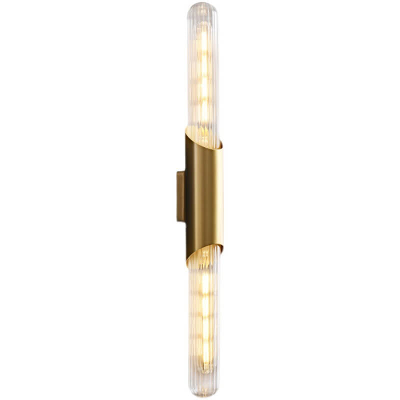 Retro All Copper Long Bar Design 2-Light Wall Sconce Lamp