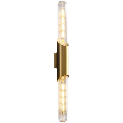 Retro All Copper Long Bar Design 2-Light Wall Sconce Lamp