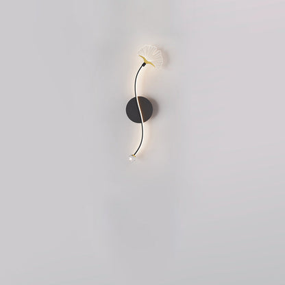 Iron Aluminum Acrylic Line Ginkgo Leaf LED Wall Sconce Lamp
