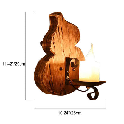 Rubberwood Glass Horse Lamp Iron 1-Light Wall Sconce Lamp