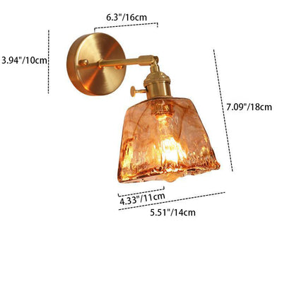 Eclectic Brass Iron Geometric 1-Light Wall Sconce Lamp