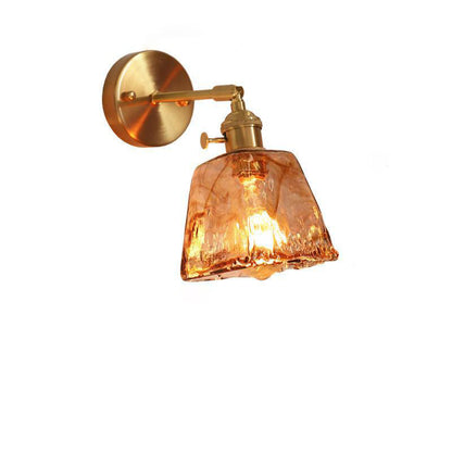 Eclectic Brass Iron Geometric 1-Light Wall Sconce Lamp