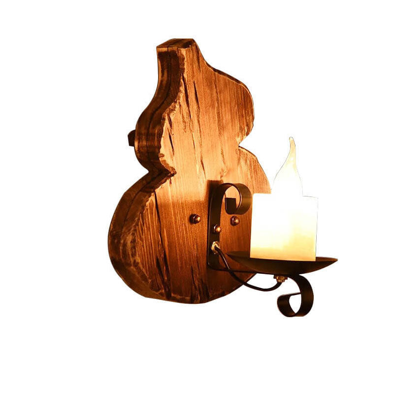 Rubberwood Glass Horse Lamp Iron 1-Light Wall Sconce Lamp