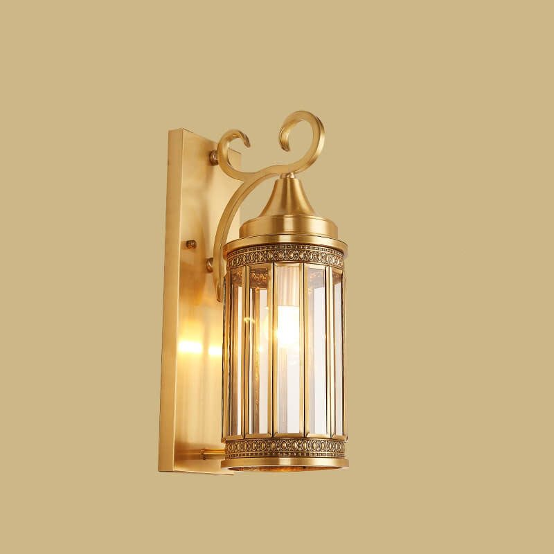 Copper Glass Tubular Shade 1/3-Light Wall Sconce Lamp
