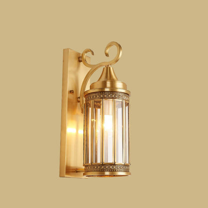Copper Glass Tubular Shade 1/3-Light Wall Sconce Lamp