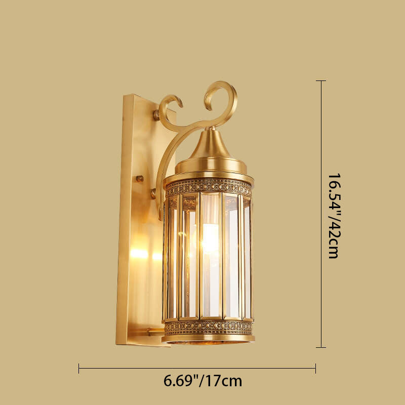 Copper Glass Tubular Shade 1/3-Light Wall Sconce Lamp