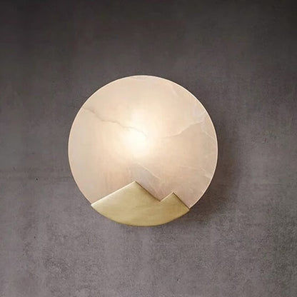 Marble Shade Gold Finish Frame 1-Light Wall Sconce Lamp