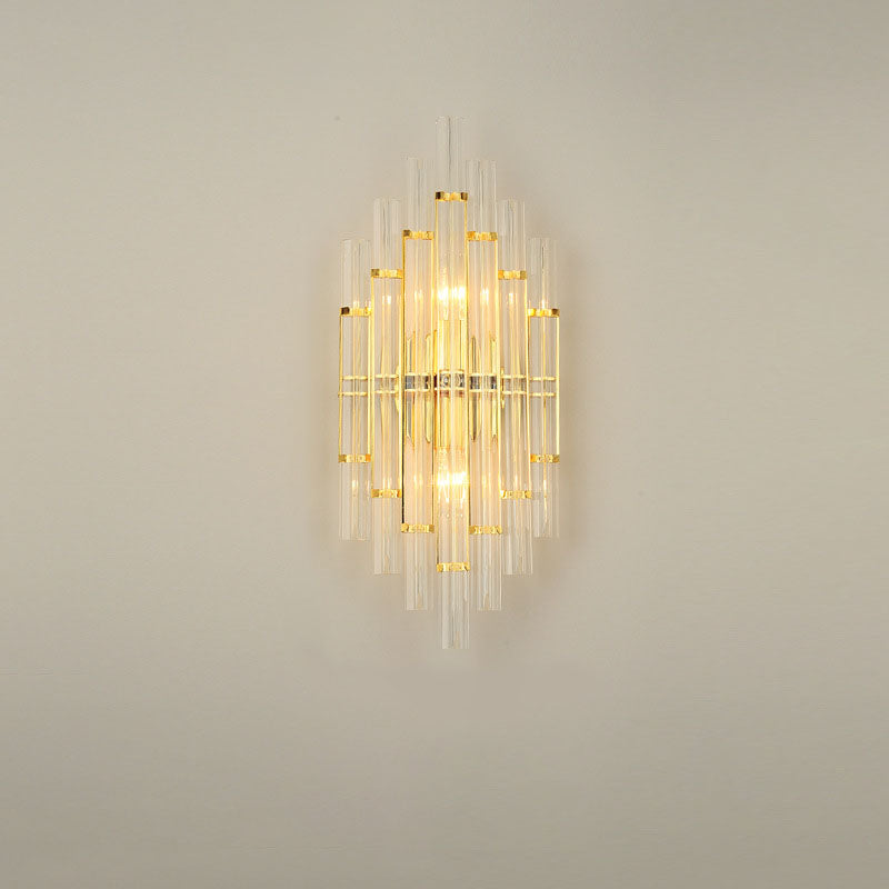 Crystal Column Rechargeable 2-Light Wall Sconce Lamp