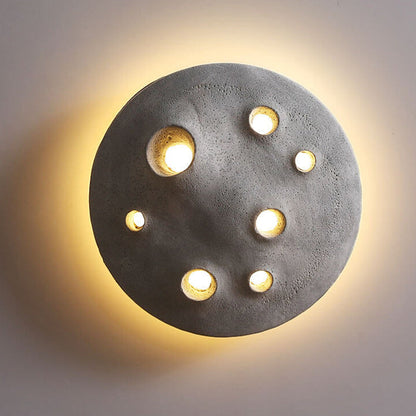 Industrial Round Crater Resin Acrylic LED Wall Sconce Lamp