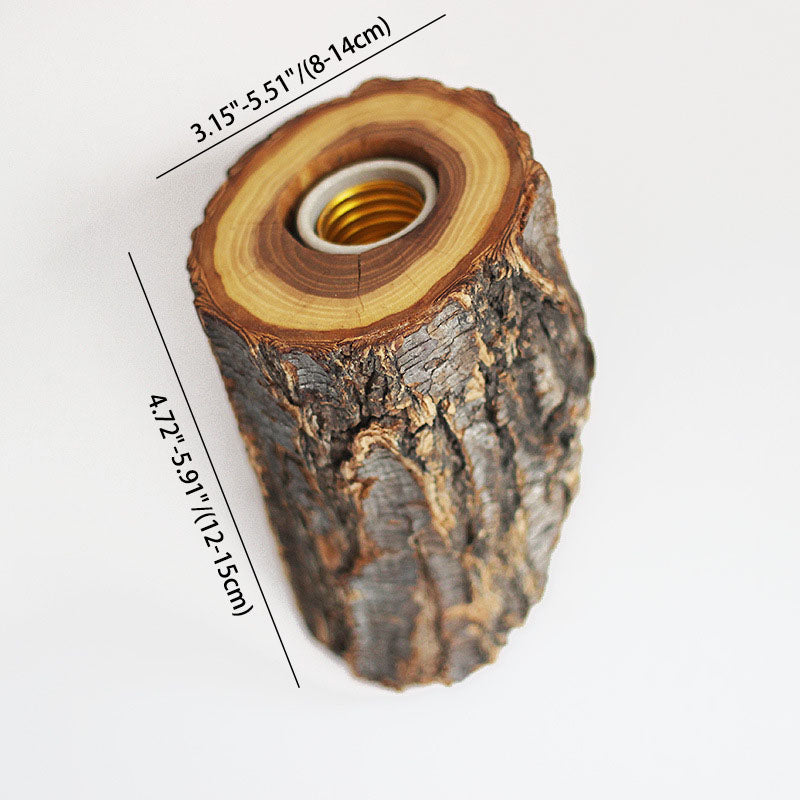 Traditional Rustic Elm Wood Trunk 1-Light Wall Sconce Lamp