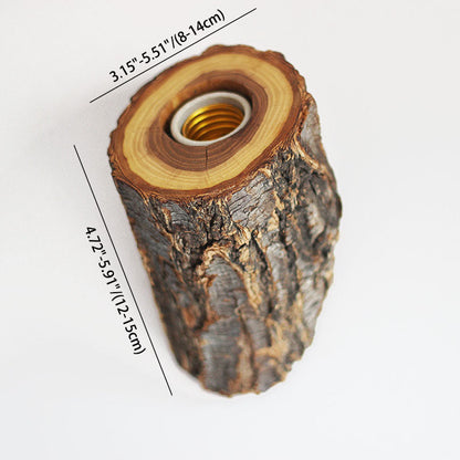 Traditional Rustic Elm Wood Trunk 1-Light Wall Sconce Lamp