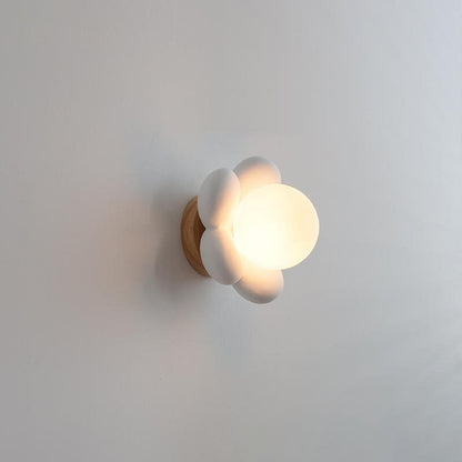Flowers Shape Glass Ceramic 1-Light Kids Wall Sconce Lamp