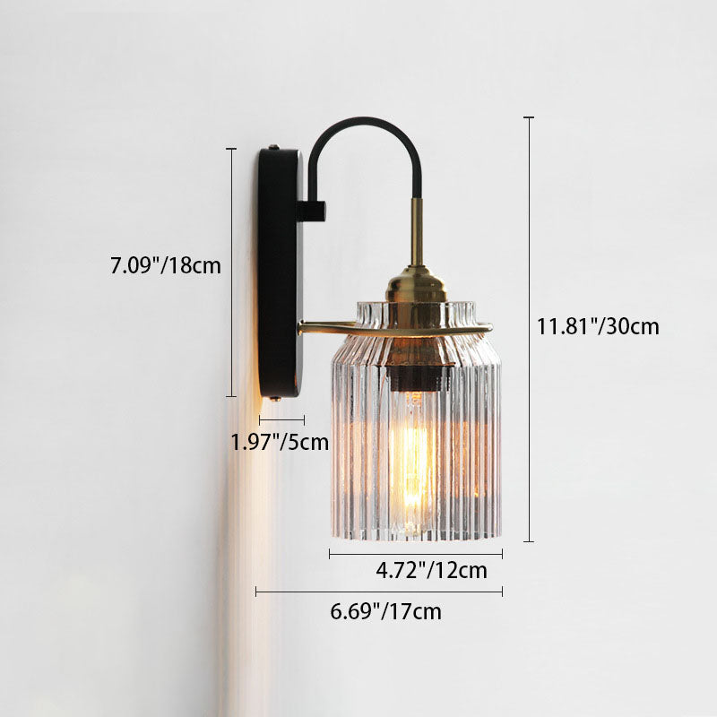 Modern Luxury Cylinder Iron Glass 1-Light