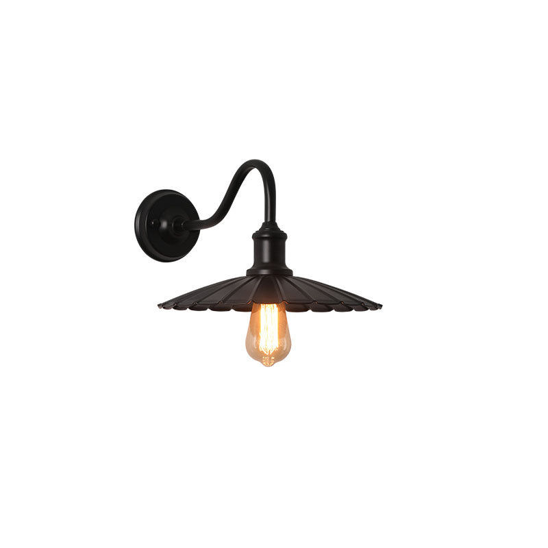 Waterproof Pleated Petal Iron 1-Light Wall Sconce Lamp