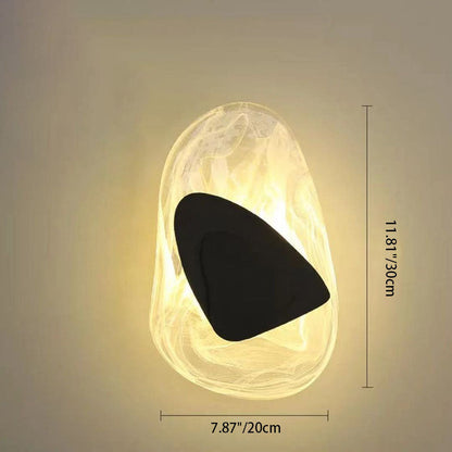 Irregular Oval Hardware Glass LED Wall Sconce Lamp